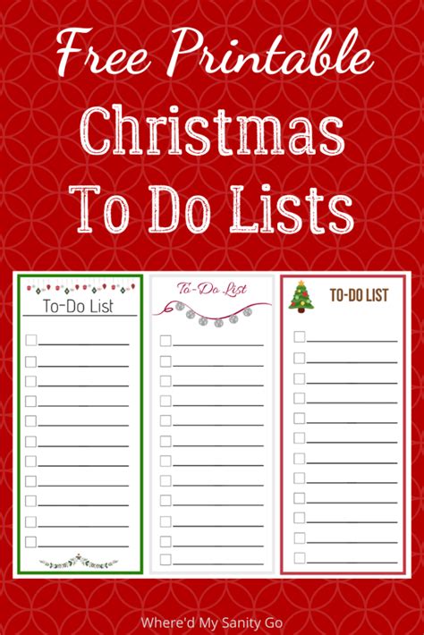 Christmas To Do List Template