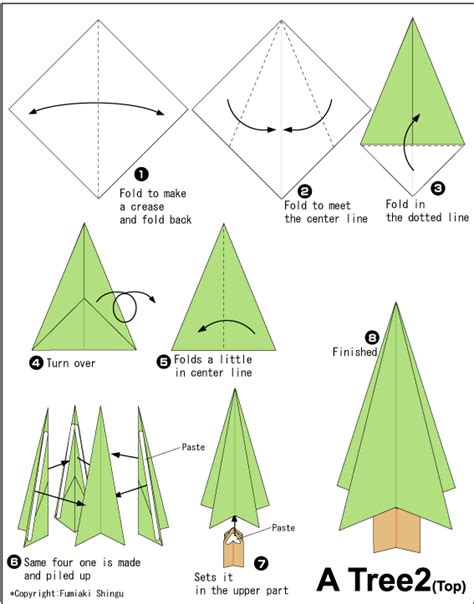Christmas Tree 2 Easy Origami instructions For Kids