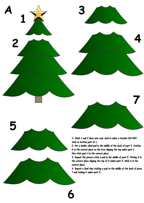 Christmas Tree 3 D Decoupage Christmas Tree Template For 3D