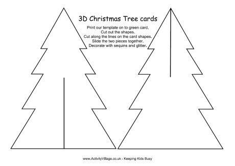 Christmas Tree 3 D Decoupage Christmas Tree Template For 3D Christmas Tree Card Templat