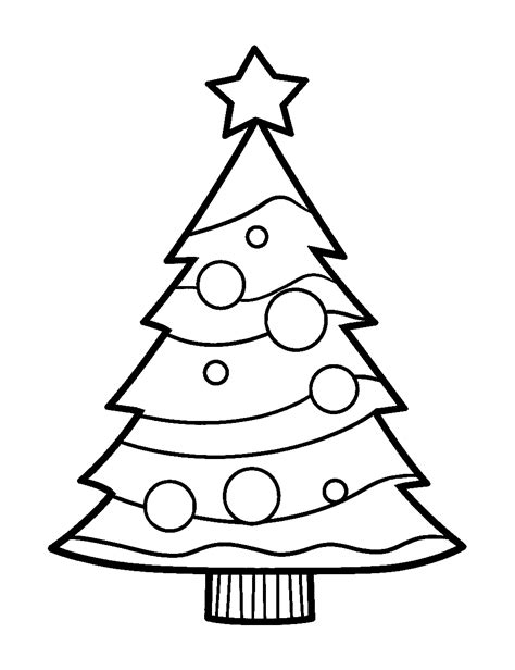 Christmas Tree Coloring Pages Simple Dejanato