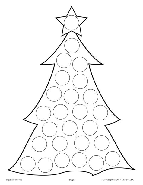 Christmas Tree Dot Art Printable