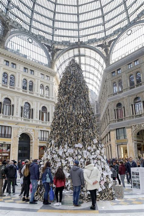 Christmas Tree in the Umberto I Gallery Naples, Italy Editorial Image