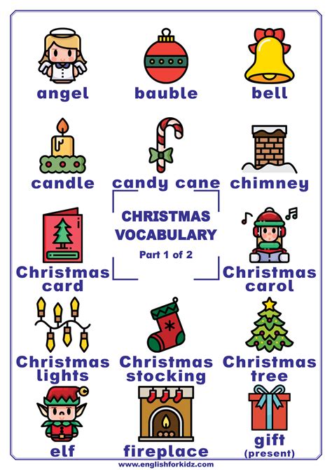 Christmas Vocabulary Words in Picture MyEnglishTeacher.eu Blog