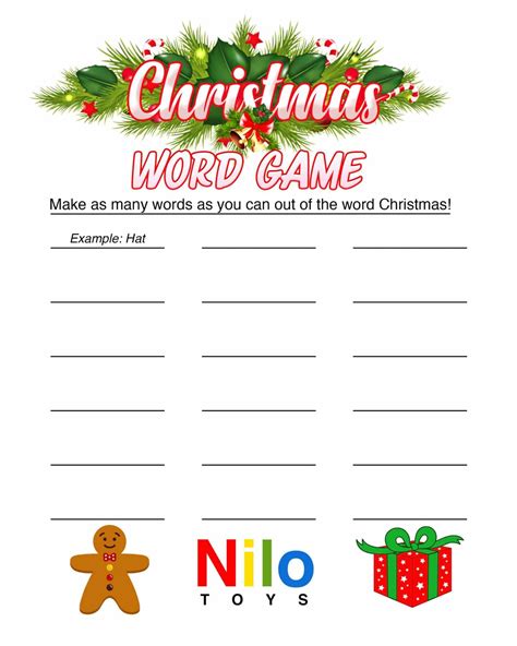 Christmas Word Game Printable Christmas Party Game Holiday image 0