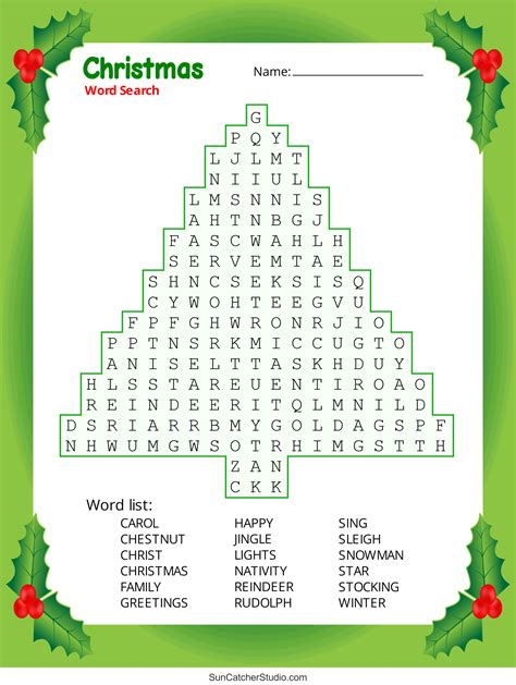 Christmas Word Search Difficult Printable Word Search Printable