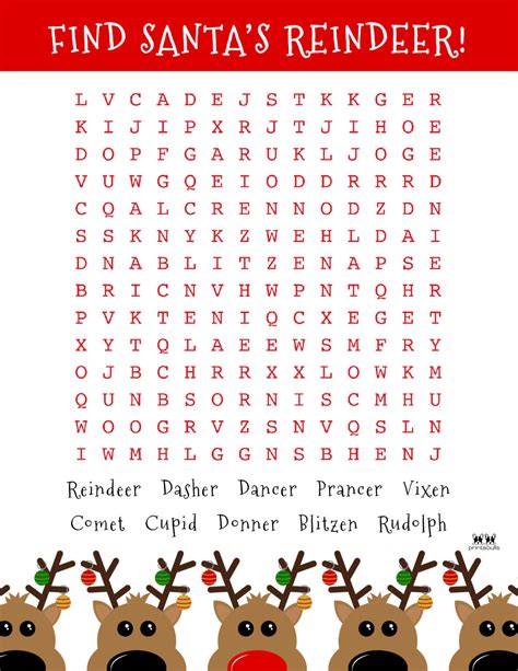 Christmas Word Search Printables