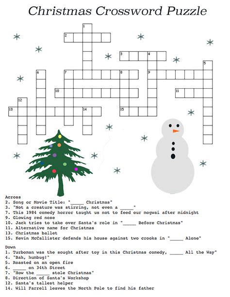 Christmas Words Crossword