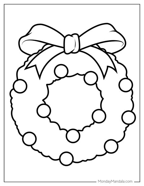 Christmas Wreath Coloring Pages Coloring Pages