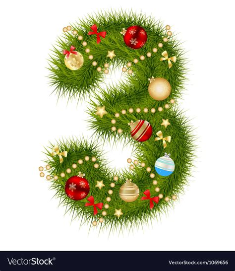 Christmas alphabet number Royalty Free Vector Image