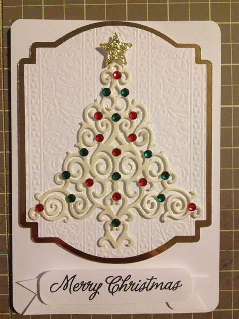 Christmas card using Spellbinders holiday tree 2012 Holiday Tree