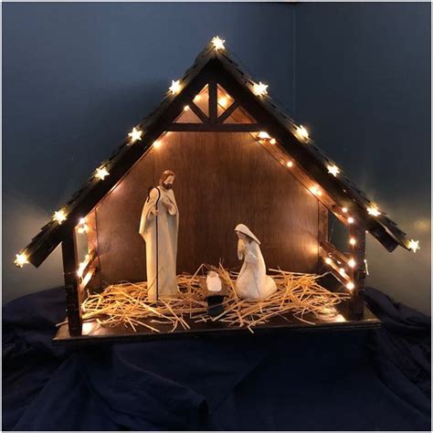 Christmas cave complete crib, small crib made of olive wood from ...