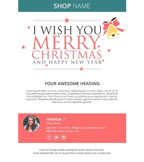 Christmas email template Responsive HTML email Mailchimp