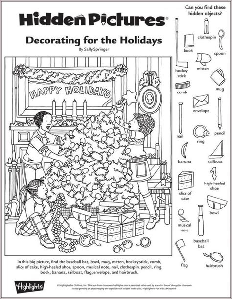 Christmas hidden pictures printable pdf.  People Inc.  Find the hidden objects in t...