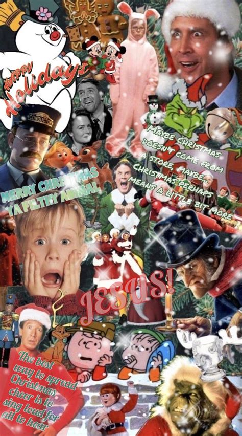 Christmas movie collage wallpaper. Nov 10, 2019 - pinterest ~ sunnydesperado feel free to post/mod as long as you credit :) ! #christmas #wallpaper #background #festive #collage #iphone 