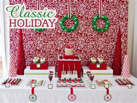 Christmas party ideas for work. Get the look: North Pole Backdrop, $29.99 on Amazon. 5. Rosy Red. These bright red tablecloths and bows from pmtparty are a great décor theme for any Christmas party. Get the look: Red Foil ... 