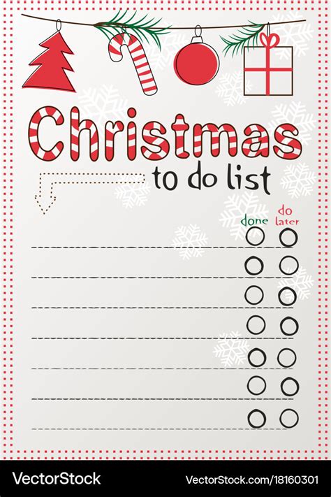 Christmas to do list Royalty Free Vector Image