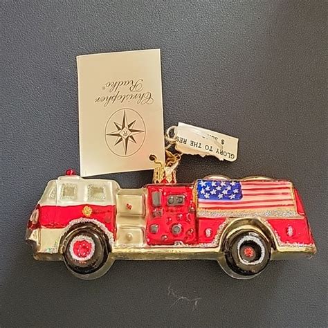 Christopher Radko Sidewalk Rescue fire truck ornament