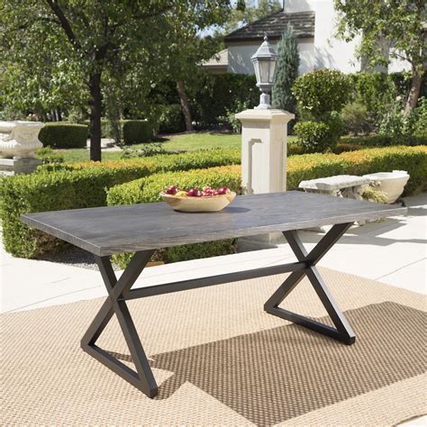 Cape Coral Rectangle Aluminum & Tempered Glass Dining Table - 