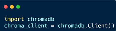 Chromadb query. Client() collection = client. get Chroma takes full advantage of object st...