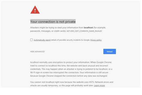 Chrome error your connection is not private