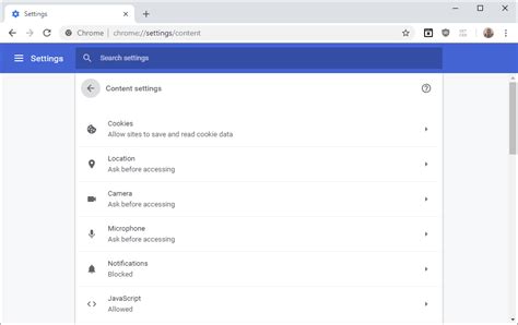 Chrome settings content all.  You might need to do this if apps or extensi...
