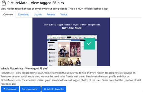 Chrome web store picturemate.  Get the latest version of PictureMate - View hidden FB pics plug...
