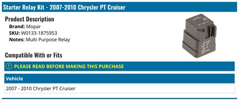 Chrysler PT Cruiser Starter Relay - Best Starter Relay for Chrysler PT ...