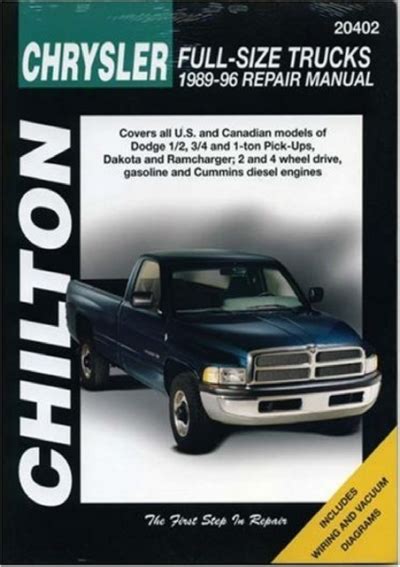 Chrysler full size trucks 1989 96 chilton total car care series manuals. - Mitsubishi fuso repair manual service forms.