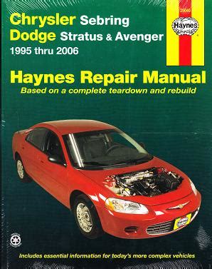 Chrysler sebring dodge avenger 1995 2006 repair manual. - Oofeningen in de kennis en toepassing der spelregels.