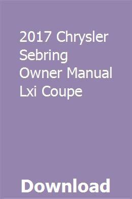 Chrysler sebring lxi coupe repair manual downloads. - Einleitung in die mythologie auf dem standpunkte der naturwissenschaft..