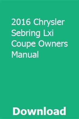 Chrysler sebring lxi coupe service manual. - Teacher guide for ready new york ccls6.