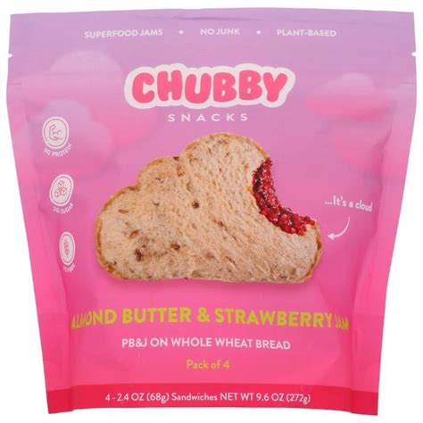 Chubby snacks. Chubby Snacks PB&J is a highly rated snack that is high in protein and fiber, with no added sugar, and is plant-based. This good-for-you snack is perfect for any time or on the go. The product is sold at stores such as Fresh Direct, Fresh Thyme, Hungryroot, Fox Trot, Whole Foods, and more. There’s a store locator search tool on their website ... 