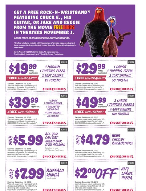 Come visit your local Chuck E. Cheese's at 19805 Stevens Creek Blvd., Cupertino, CA 95014. We offer kids' birthday parties, arcade games, trampolines, family-friendly dining and more! ... Coupons. 60 Minutes of All You Can Play for $19.99. $19.99. Available Monday Through Thursday. Expires #8222..