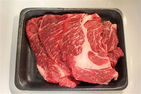 Chuck steak beef. The serratis ventralis (also known as the chuck edge roast or chuck flap) is a long, relatively tender, well-marbled muscle that can be made into steaks, but again, it needs to be denuded of all exterior connective tissue. The serratis ventralis can be cut in half along a natural seam where the muscle fibers change directions. 
