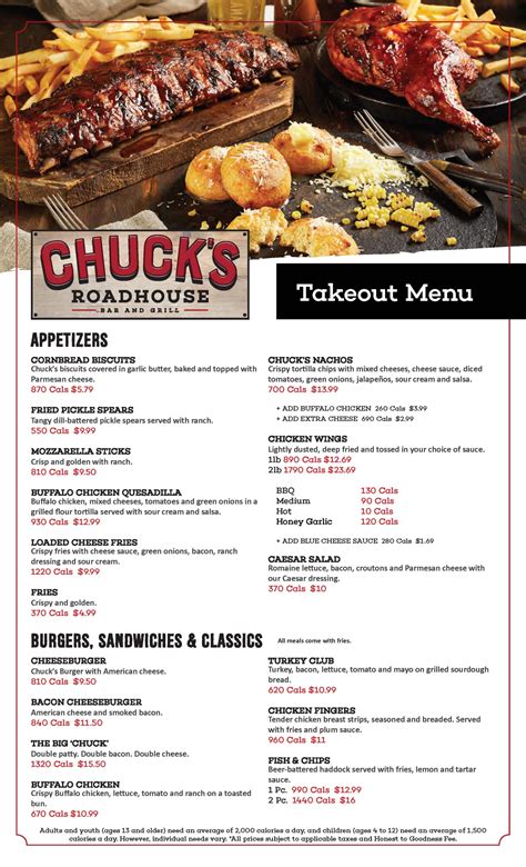 Chucks Catering Menus