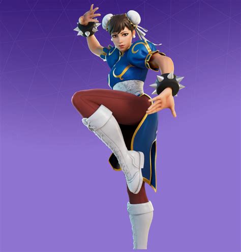 Chun lee fortnite skin. Emote. Shoryuken! Alongside Ryu, the self-proclaimed “strongest woman in the world”, Chun-Li, is ready for the competition to kneel before her. Players are sure to get (many, many) kicks out of the Chun-Li Outfit and Nostalgia Variant. As a tribute to one of gaming’s greatest arcade games, she comes equipped with the Super Cab-Masher Back ... 
