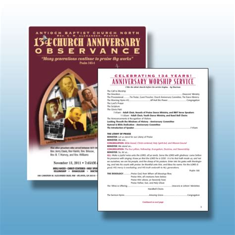 Church Anniversary Program 9+ Examples, Format, Pdf Examples