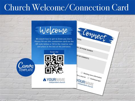 Church Connection Card Editable Church Welcome Card - Etsy