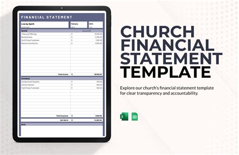 Church Financial Statements Excel Excel Templates
