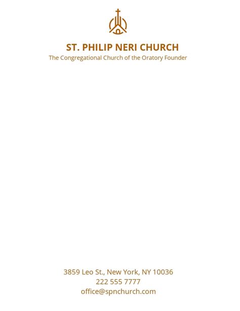 Church Letterhead PDF - Templates, Free, Download