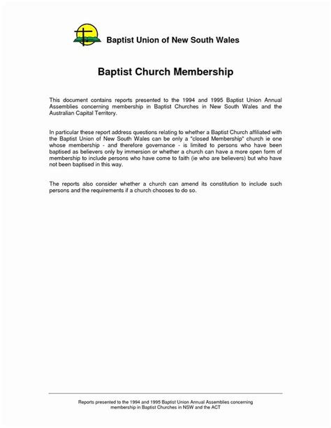 Church Membership Letter Template