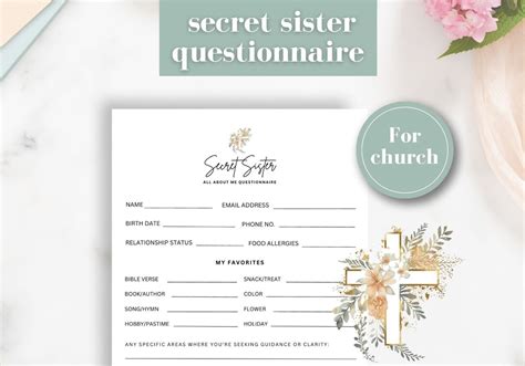 Church Secret Sister Questionnaire PosterMyWall