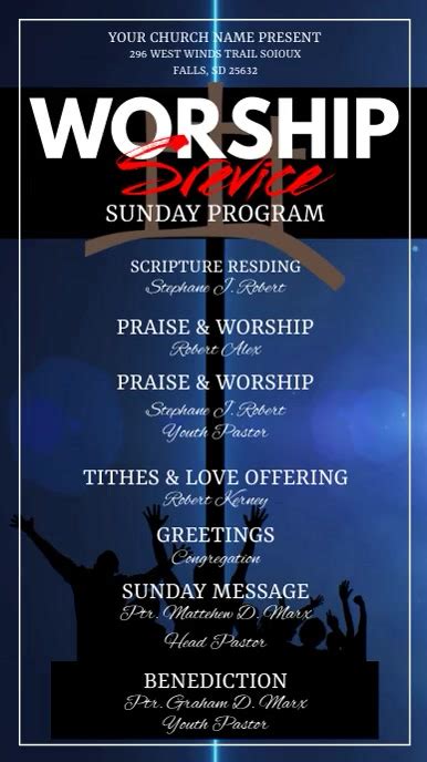 Church Service Program Template
