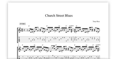 Church Street Blues Tony Rice Chords and Lyrics for Guitar