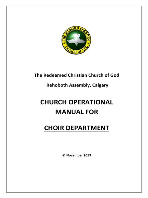 Church operational manual for choir department. - Komatsu wa420 1 wheel loader service repair manual 10001 and up.