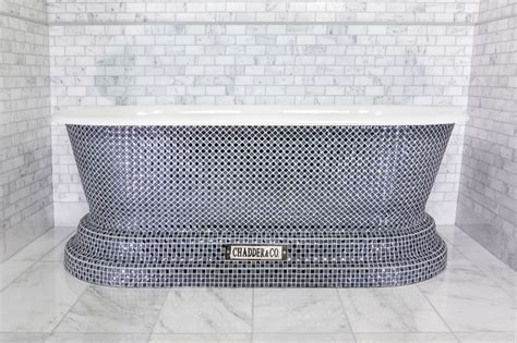 Churchill Bathtub with Blue Crystal Style Mosaic Exterior