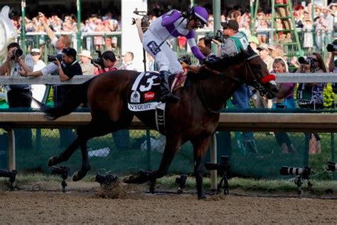 Mage (8), with Javier Castellano aboard, wins the 149th running of the Kentucky Derby horse race at Churchill Downs Saturday, May 6, 2023, in Louisville, Ky. (AP Photo/Jeff Roberson) AP