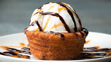 Churros and ice cream. Make the churro cookies: Sift together the flour and 1 teaspoon of cinnamon into a medium mixing bowl.; Add the water, brown sugar, vegetable oil, and salt to a medium saucepan set over medium ... 