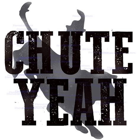 Chute Yeah Sublimation Design// Bull Rider PNG // Bull Png